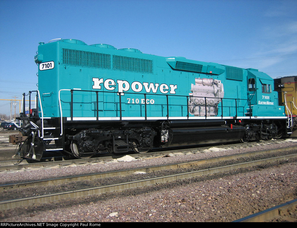 EMDX 7101, EMD GP40, New EMD rebuild GP22ECO, 8cylinder 710 ECO